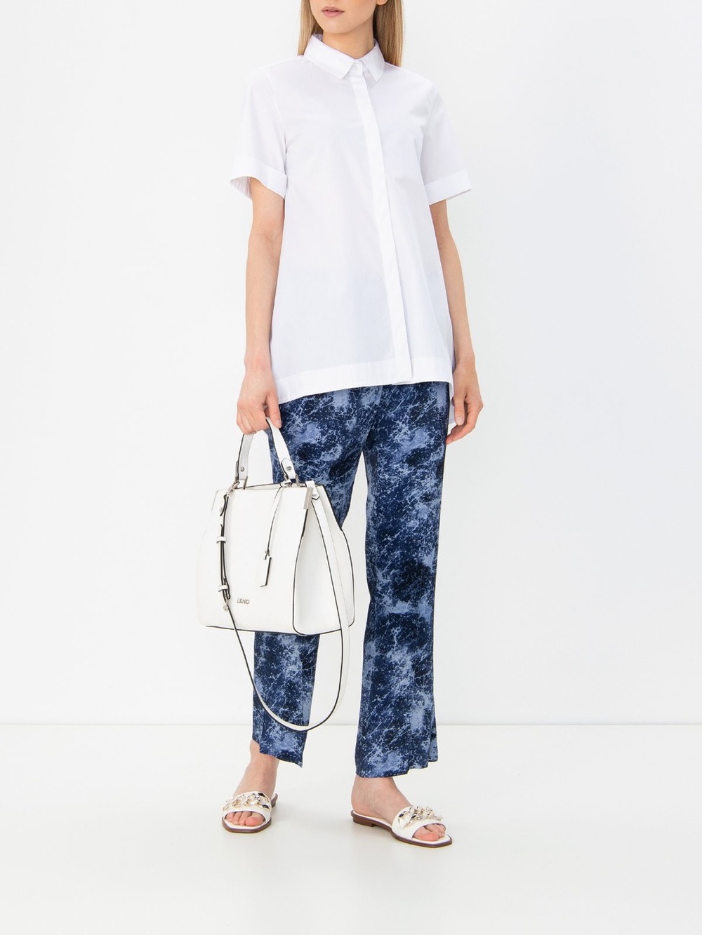 Max & Co Blue Crinkle Patina Trouser Pant Size 6